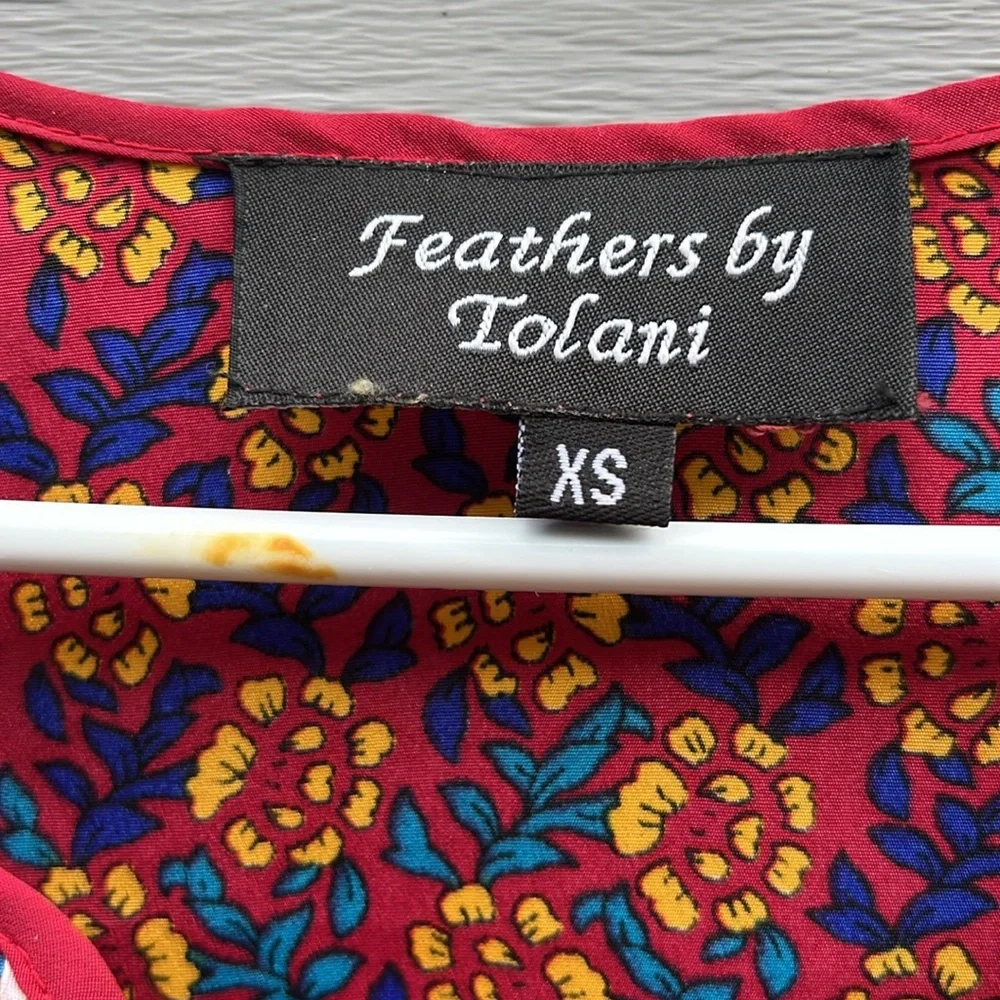 Feathers by Tolani | Long Sleeve Boho Colorful Blouse size XS
